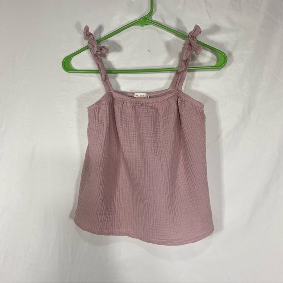 Walking on Sunshine Girl’s Tie Shoulder Dusty Pink Summer Top - Picture 6 of 6